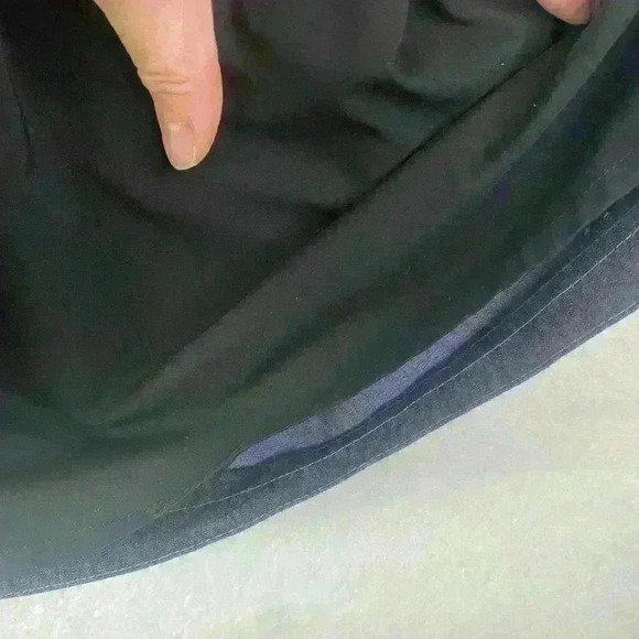 DKNY Women's Dark Denim Wrap Above Knee Front Slit Zipper Back Skirt Size 14 - Picture 5 of 9